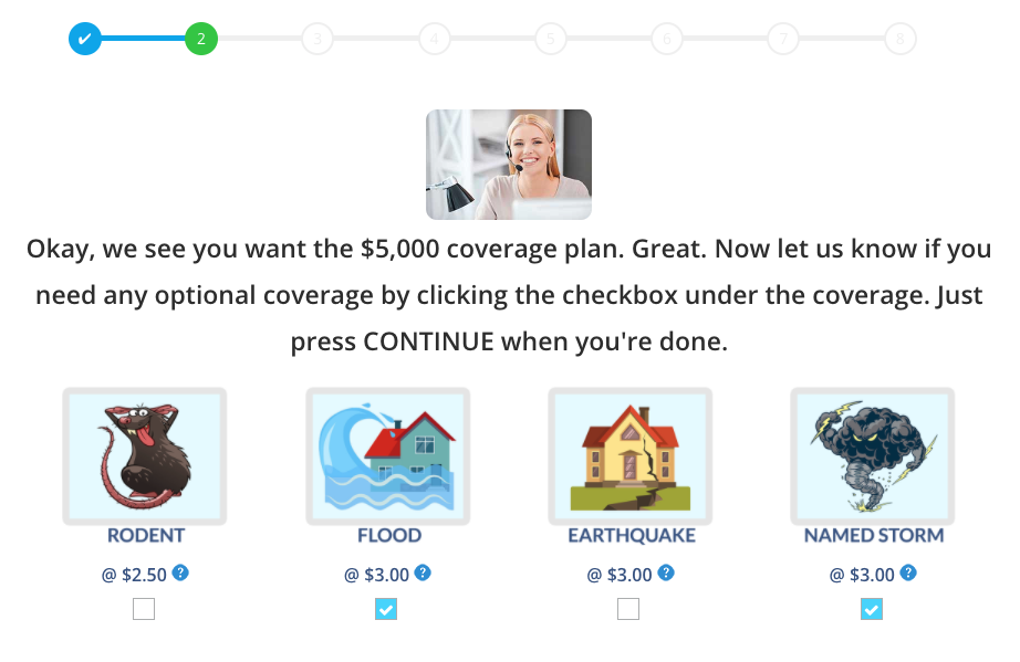 Snapnsure coverage options